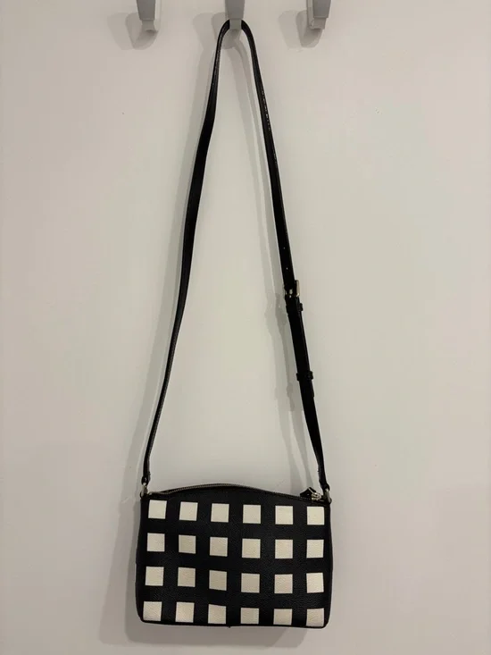 kate spade Millie Black and White Check Crossbody Bag - Picture 2 of 5